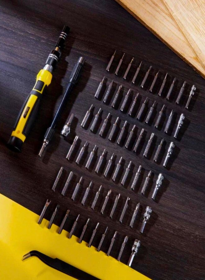 Homdum 65 in 1 Professional Precision Screwdriver Set Magnetic Replaceable Bits Repair Kit with Case for Mobile, Laptop, PC, Computer, Tablet Electronics (Yellow) - Image 2